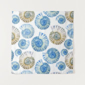 Pastel Seashell Pattern Wandkleed (Voorkant (horizontaal))