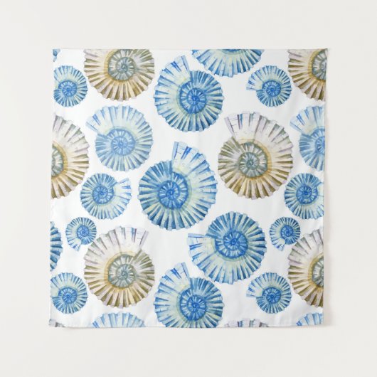 Pastel Seashell Pattern Wandkleed (Voorkant (horizontaal))