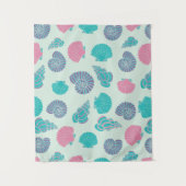 Pastel Seashell Pattern Wandkleed (Voorkant)