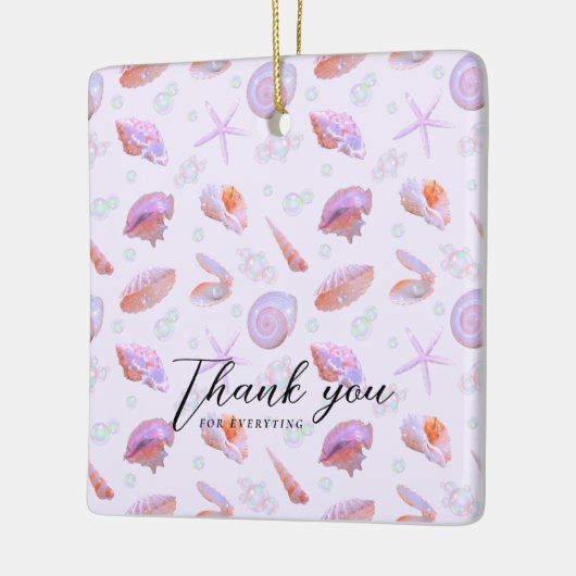 Pastel Seashell Pattern with Custom Text Keramisch Ornament (Links)