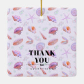 Pastel Seashell Pattern with Custom Text Keramisch Ornament (Achterkant)