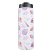 Pastel Seashell & Pearl Ocean Aesthetic Thermosbeker (Voorkant)
