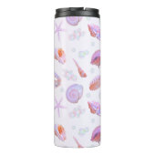 Pastel Seashell & Pearl Ocean Aesthetic Thermosbeker (Achterkant)