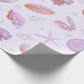 Pastel Seashell & Pearl Ocean Pattern Gift Wrap Cadeaupapier (Hoek)