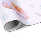 Pastel Seashell & Pearl Ocean Pattern Gift Wrap Cadeaupapier (Rol Hoek)
