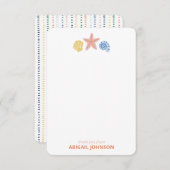 Pastel Seashell Trio Personalized Bedankkaart (Voorkant / Achterkant)