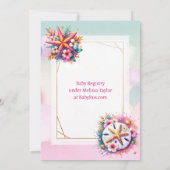 Pastel Seaside Meisje's Baby shower Kustthema Kaart (Achterkant)