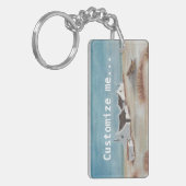 Pastel Seaside-tekening Sleutelhanger (Voorkant Links)