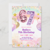 Pastel Sequin Glitter 67 Girl Birthday  Kaart (Voorkant)