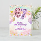 Pastel Sequin Glitter 67 Girl Birthday  Kaart (Staand voorkant)