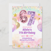 Pastel Sequin Glitter 67 Girl  Birthday Kaart (Voorkant)