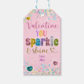 pastel sequin valentine you sparkle and shine cadeaulabel (Voorkant)