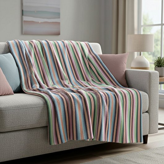 Pastel serape strepen fleece deken