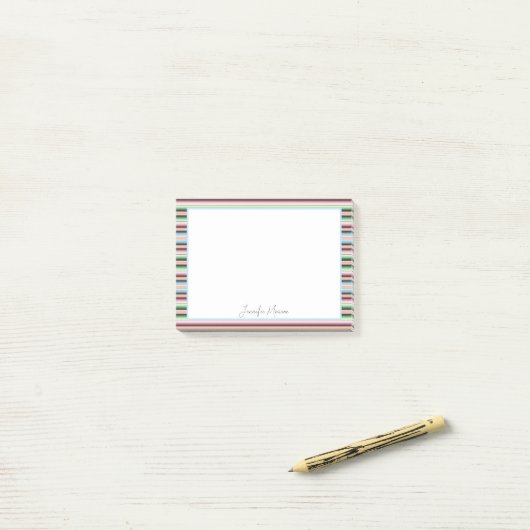 Pastel serape strepen post-it® notes (Op bureau)