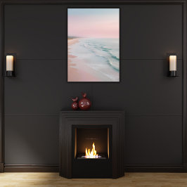 Pastel Serenity Ocean Waves Canvas Afdruk