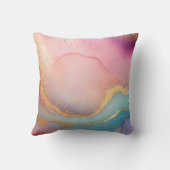 Pastel Serenity Watercolor Kussen met Gouden Ader (Achterkant)