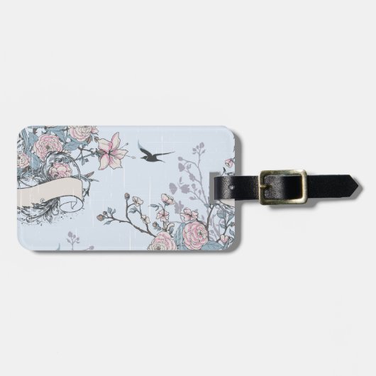 pastel shabby chic bagagelabel (Voorkant horizontaal)