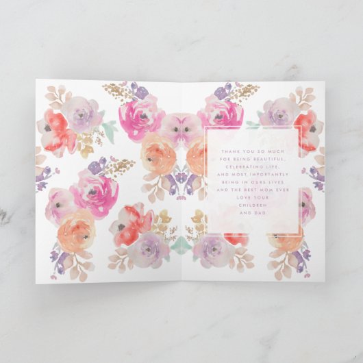 Pastel Shabby Chic Bloem Boho Gelukkige Moederdag Kaart (Binnen)