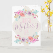 Pastel Shabby Chic Bloem Boho Gelukkige Moederdag Kaart (Gele Bloem)