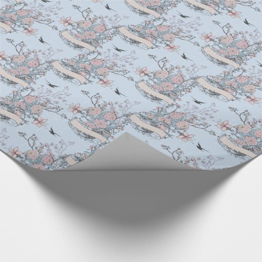 pastel shabby chic cadeaupapier (Hoek)