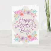 Pastel Shabby Chic Floral Romantic Valentijnsdag Kaart (Voorkant)
