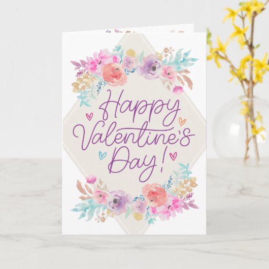 Pastel Shabby Chic Floral Romantic Valentijnsdag Kaart (Gele Bloem)