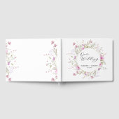 Pastel Shade Blush Roze Wild Bloemen Bruiloft Gastenboek (Volledig)
