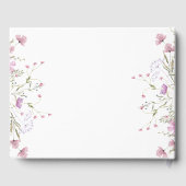 Pastel Shade Blush Roze Wild Bloemen Bruiloft Gastenboek (Achterkant)