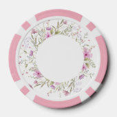 Pastel Shade Blush Roze Wild Bloemen Bruiloft Poker Chips (Achterkant)