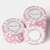 Pastel Shade Blush Roze Wild Bloemen Bruiloft Poker Chips (Opstapeling)