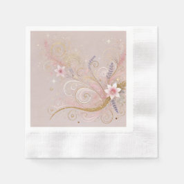 Pastel Shade Floral Motief Ontwerp Servet