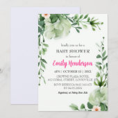 Pastel Shade of Mint Greenery Baby shower Lijst Kaart (Voorkant / Achterkant)