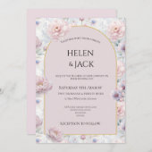 Pastel Shades bruiloft uitnodiging (Voorkant / Achterkant)