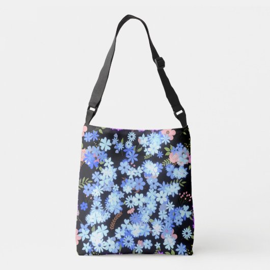 pastel shades floral pattern Black BG Crossbody Tas (Achterkant)