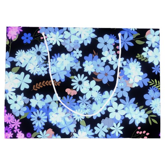 pastel shades floral pattern Black BG Groot Cadeauzakje (Achterkant)