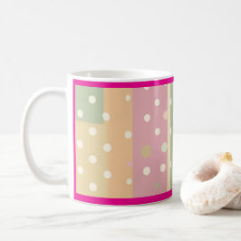 Pastel Shades of Stripes and Polka Dots Koffiemok