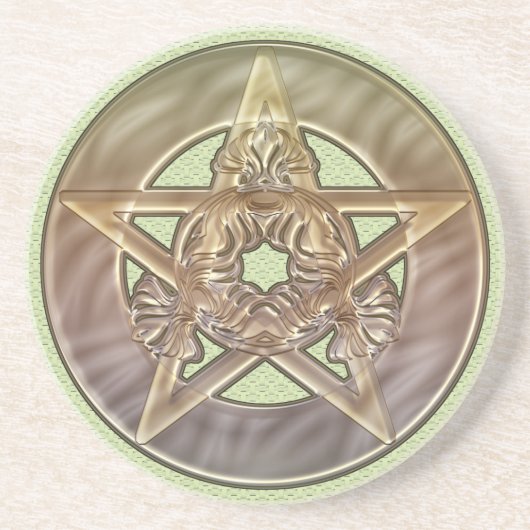 Pastel Shades Pentacle Sandstone Onderzetter (Voorkant)