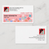 Pastel Shades Wiskunde Symbols Wiskunde Tutor Visitekaartje (Voorkant / Achterkant)