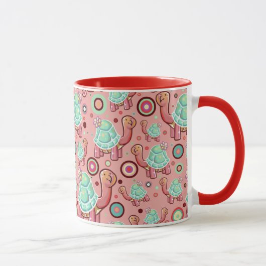 Pastel Shell Flower Tortoise Pattern Mok (Rechts)