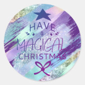 Pastel Shimmer Glitter Kerst sticker (Voorkant)
