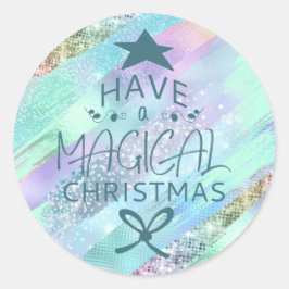 Pastel Shimmer Glitter Kerst sticker
