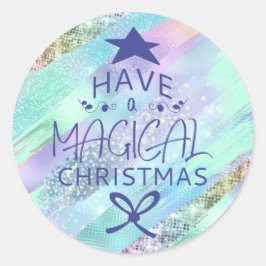 Pastel Shimmer Glitter Kerst sticker