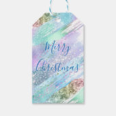 Pastel Shimmer Glitter-Label met kerstcadeaus Cadeaulabel (Voorkant)