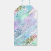 Pastel Shimmer Glitter-Label met kerstcadeaus Cadeaulabel (Achterkant)