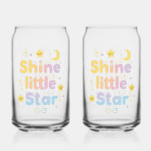 Pastel "Shine Little Star" Celestial Blikvorm Glas (Achterkant)