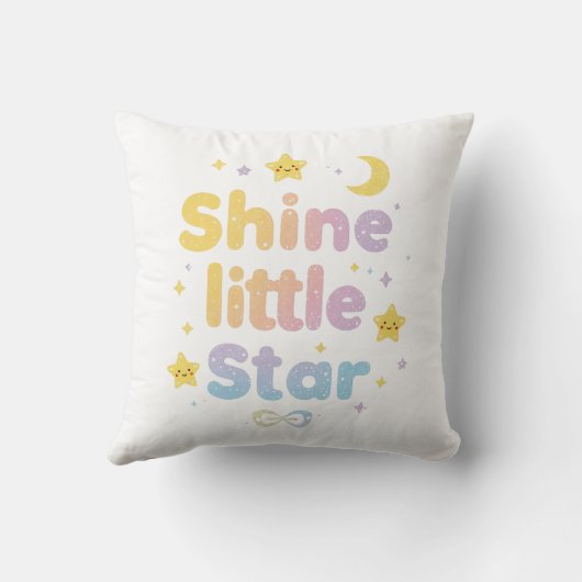 Pastel "Shine Little Star" Hemel Kussen (Achterkant)