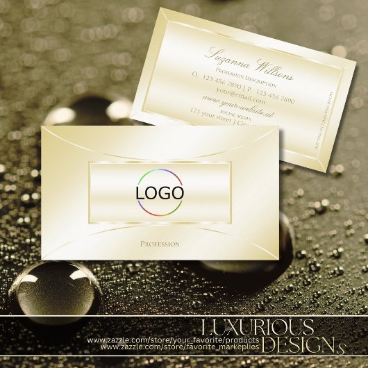 Pastel Silk Gold Decorative Luxe met Logo Visitekaartje