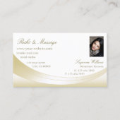 Pastel Silk Gold White met foto en Luxe Diamond Visitekaartje (Achterkant)