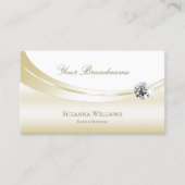 Pastel Silk Gold White met foto en Luxe Diamond Visitekaartje (Voorkant)
