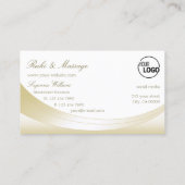 Pastel Silk Gold White met Logo en Luxe Diamond Visitekaartje (Achterkant)